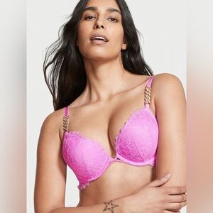 Victoria’s Secret Very Sexy Berry Gelato Pink Add 2 Cups Lace Push Up Bra 36B